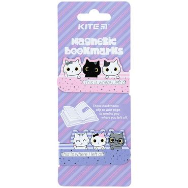 Закладинки Kite Cats 2шт/в блист магнітні з індикатором K24-496-3 - Закладки для книг та настільні підкладки
