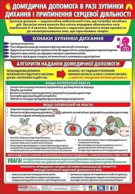 Плакат Домедична допомога в разі зупинки дихання і припинення серцевої діяльності Вид-во: Ранок - Оформлення предметних кабінетів