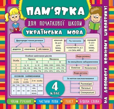 Пам’ятка для початкової школи Українська мова 4 клас Нова програма Авт: Собчук О. Вид: УЛА - Чорна П'ятниця акційні товари