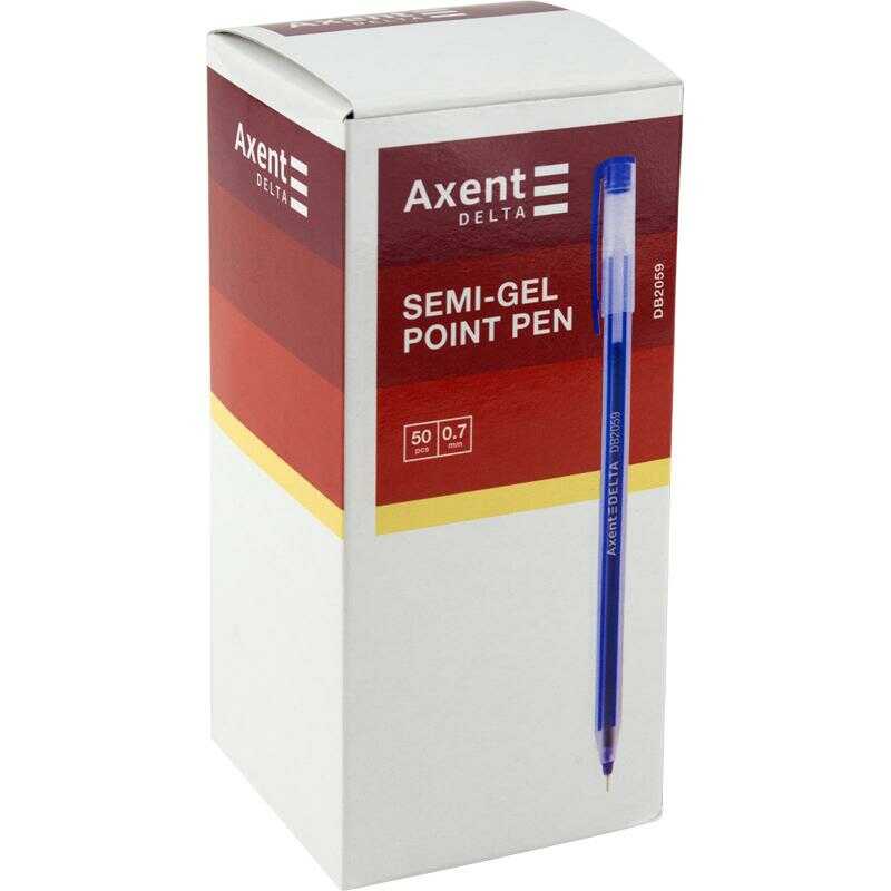 Ручка кулькова синя Axent Delta 2059-02 - фото 2