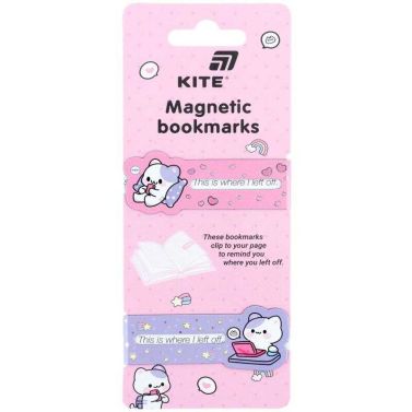 закладки K26-496-1 2шт/в блист магнітні з індикатором Kawaii KITE закладки K26-496-1 2шт/в блист магнітні з індикатором Kawaii KITE - Закладки для книг та настільні підкладки