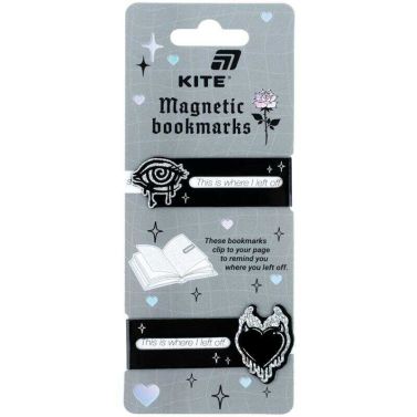 закладки K26-496-2 2шт/в блист магнітні з індикатором Noir KITE закладки K26-496-2 2шт/в блист магнітні з індикатором Noir KITE - Закладки для книг та настільні підкладки
